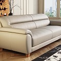 Middle Ancient Nordic Leather Double Sofa 3d model