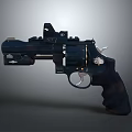 Tactical Revolver with Camouflage Design Modern Grip and Scope Attachment 3d model