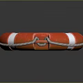 Child Swimming Safety Red Lifebuoy With White Stripes And Rope