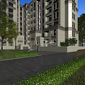 Modern Multi Story Residential Building Exterior With Windows Balconies And Surrounding Trees