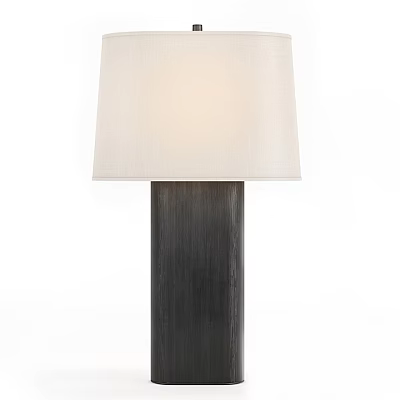 Modern Table Lamp With White Linen Shade And Brushed Dark Metal Base Design 3d model Modern Table Lamp With White Linen Shade And Brushed Dark Metal Base Design 3d model