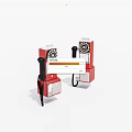 Two Classic Red Public Telephone Booths With Dial And Handset Design Elements 3d model