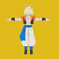 Game Movie Character With Blonde Hair Orange Top White Pants Blue Sash Arms Outstretched Yellow