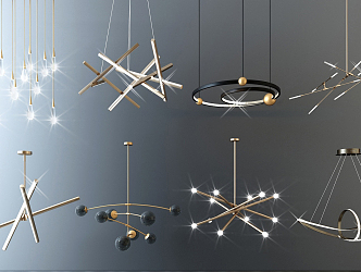 Light Luxury Chandelier Combination 3d model