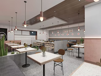 Fast food restaurant Modern restaurant 3d model