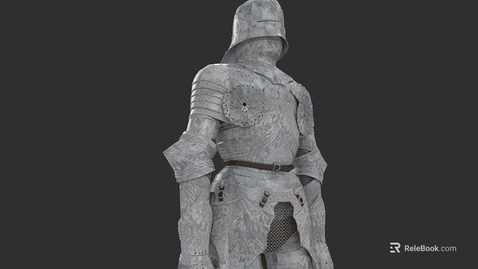 Man Wearing Medieval Knight Armor With Intricate Carvings And Metal Details 3d model 