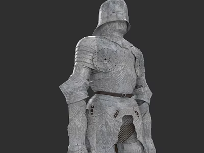 Man Wearing Medieval Knight Armor With Intricate Carvings And Metal Details 3d model