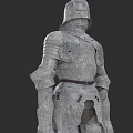 Man Wearing Medieval Knight Armor With Intricate Carvings And Metal Details