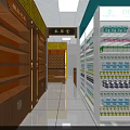 Bright Clean Pharmacy Store With Well Organized Medicine Shelves And Products