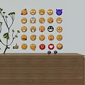Vibrant Emoji Sticker Wall Decor With Various Expressions Smiley Faces Heart And Sun