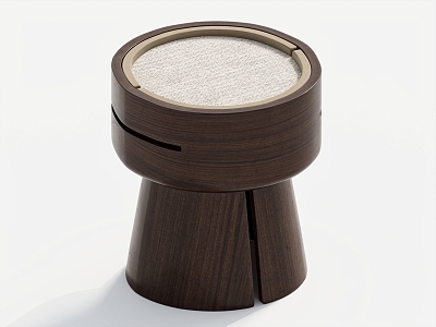 Modern Round Stool Solid Wood Decorative Stool Chair model