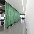 Modern aisle screen felt activity screen partition office area partition green hollowed-out stripes 3d model