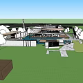 Modern Sales Office Building Fold Surface Demonstration Area 3d model