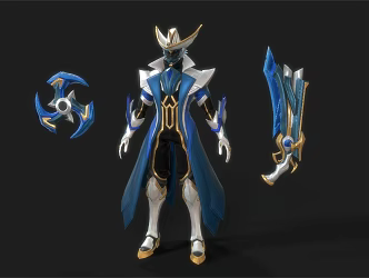 Warrior game characters 3d model