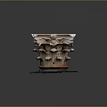 Classical Carved Stone Capital With Intricate Volutes Foliage And Decorative Base