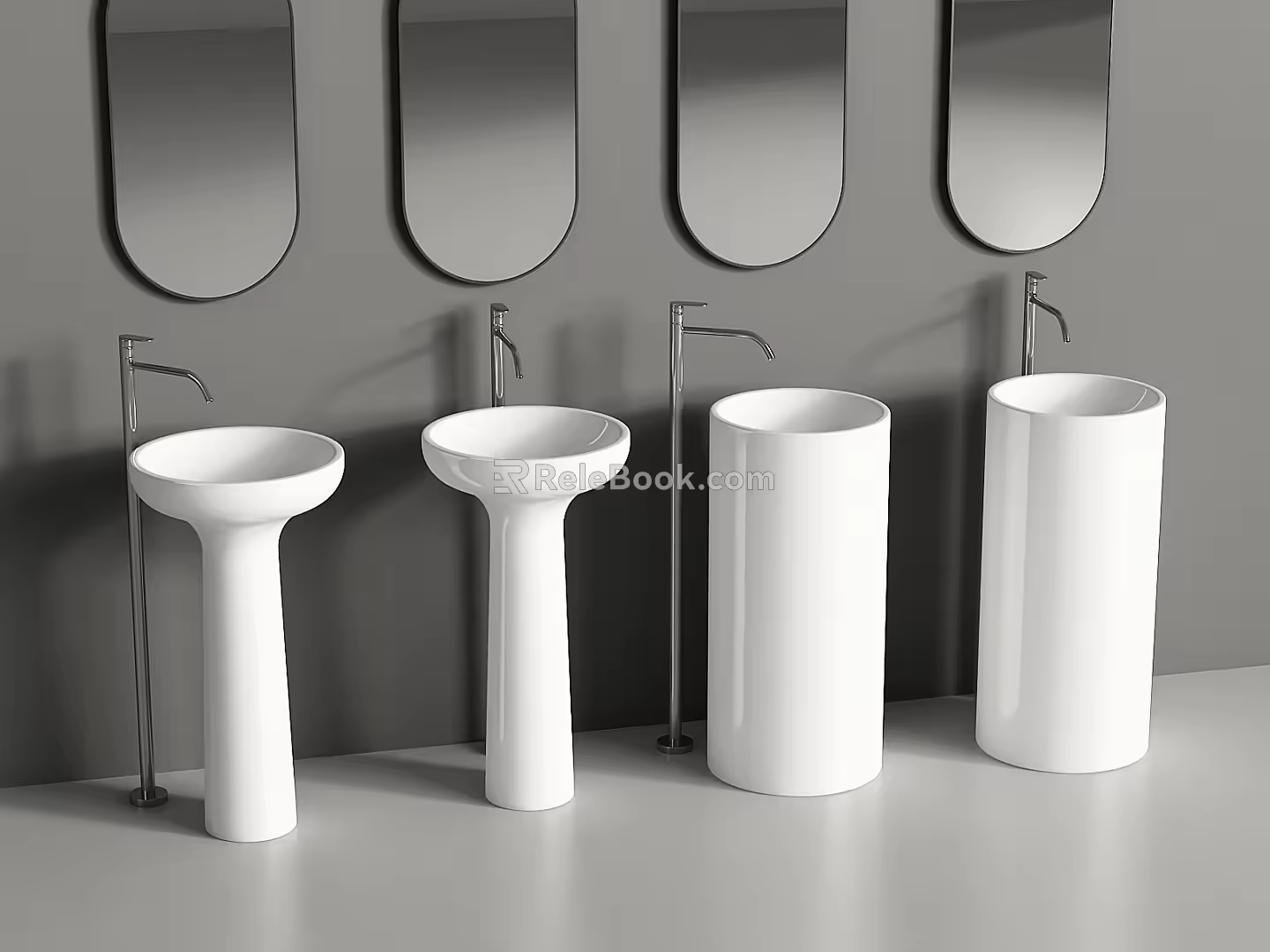Modern Column Basin Wash Basin Floor Basin Faucet Wash Basin Vertical Basin Wash Basin 3d model
