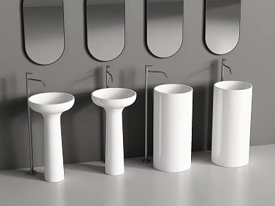 Modern Column Basin Wash Basin Floor Basin Faucet Wash Basin Vertical Basin Wash Basin 3d model