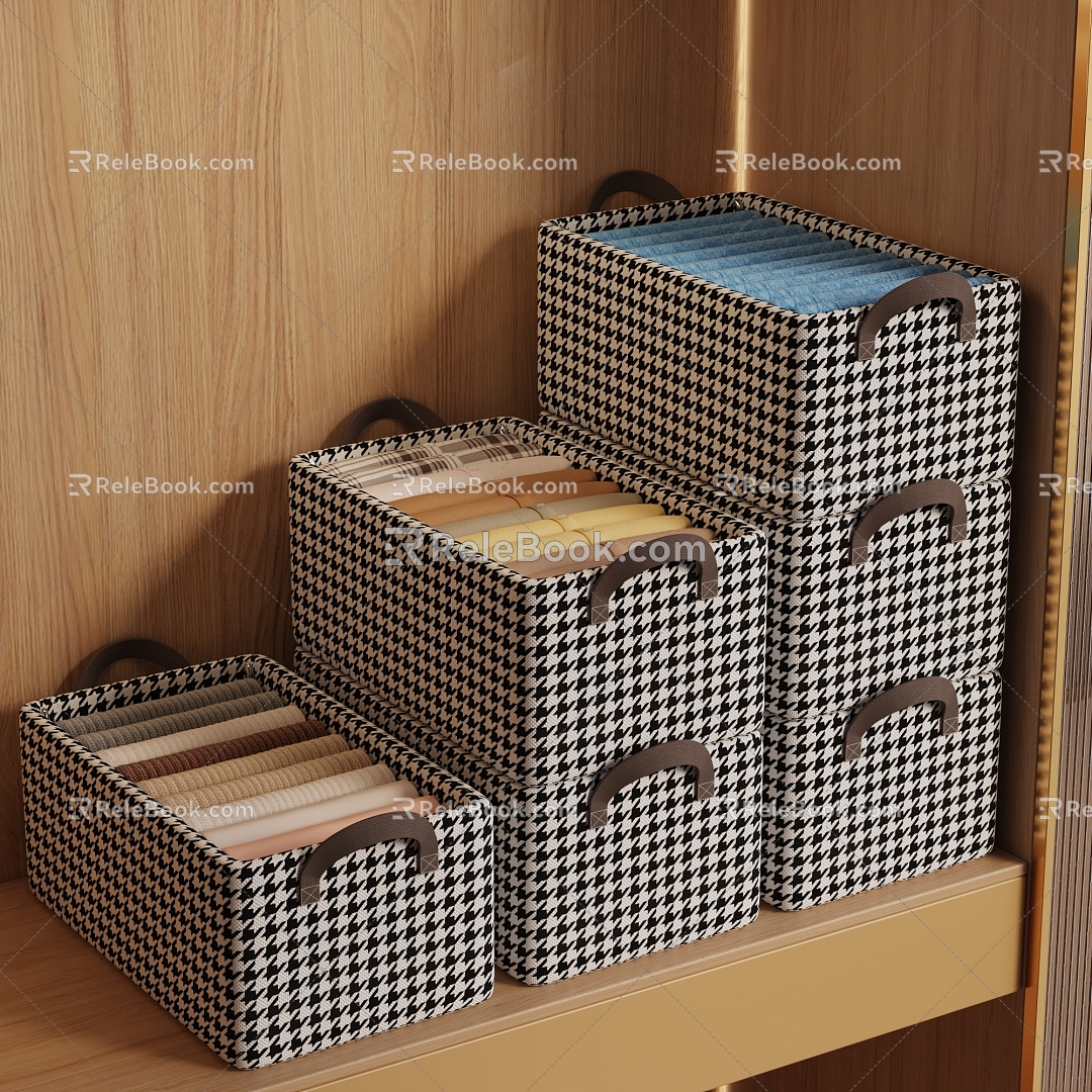 Wardrobe Storage Box Houndstooth 3d model