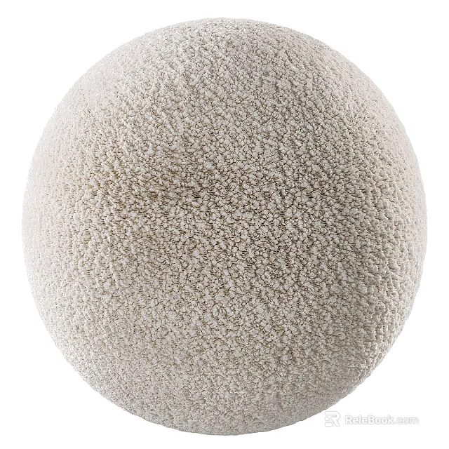 White Decorative Spherical Component With Rough Surface Texture And Matte Finish 3d model 