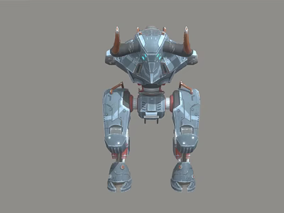 Mechanical Creature Robot Design With Horns Metal Armor And Mechanical Legs 3d model