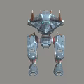Mechanical Creature Robot Design With Horns Metal Armor And Mechanical Legs