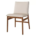 Contemporary Single Chair With White Padded Seat And Solid Wooden Frame