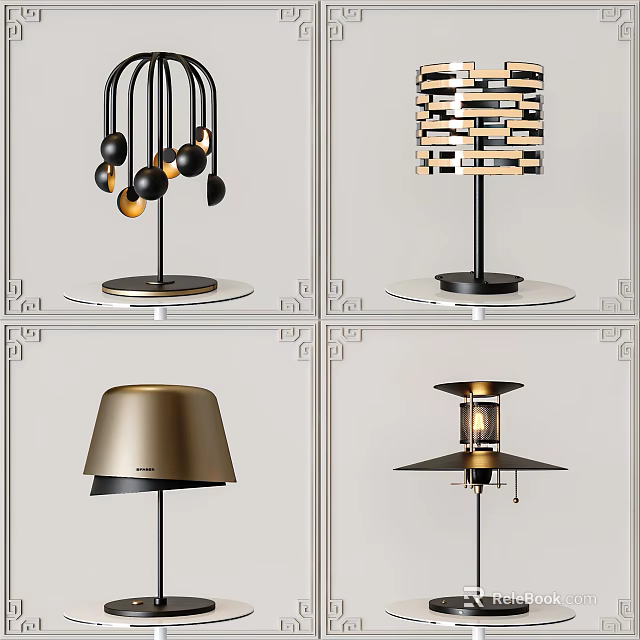 Modern Table Lamp Collection With Creative Shapes And Decorative Elements For Home 3d model