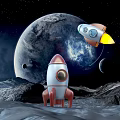 Fun Moon Theme Kids Playground with Tech Modules and 10 Models 3d model