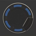 Blue Portable Wireless Bluetooth Speaker With Textured Surface And Control Buttons