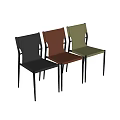 Modern Black Leather Single Chair With Sleek Metal Frame And Slim Legs