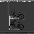 Organized Bicycle Parking Shelter With Multi Level Racks And Green Bikes