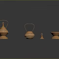 Set Of Traditional Copper Decorative Lamps With Intricate Cutouts And Reflective Bases