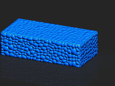 Three Dimensional Blue Rectangular Block Featuring Detailed Pebble Texture Surface 3d model