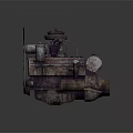 Rusted Automotive Parts Vintage Engine Components With Metal Pipes And Valves