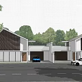 Modern Detached Villa Exterior With Palm Trees Driveway And Garage Design