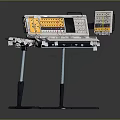 Professional Electronic Consoles With Display Screens And Control Buttons On Stands 3d model