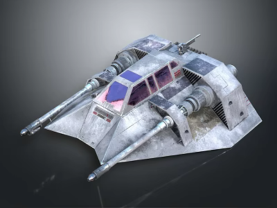 Futuristic Spacecraft With Metallic Structure And Cockpit Windows For Interstellar Travel 3d model