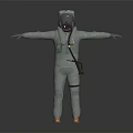 Man in Protective Suit With Helmet Face Mask and Arms Outstretched