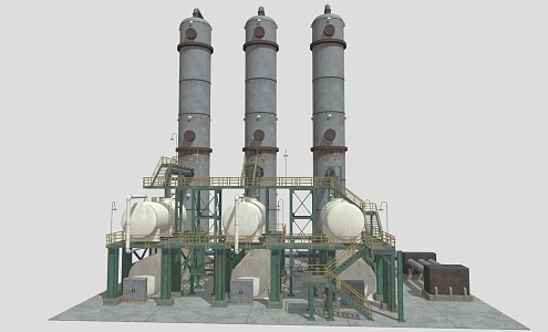 pipeline industrial pipeline industrial tank industrial equipment gas pipeline 3d model