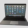 Modern Laptop Display With Colorful App Icons On Screen And Sleek Design