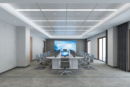 Modern Conference Room Intelligence Research Conference Room 3d model