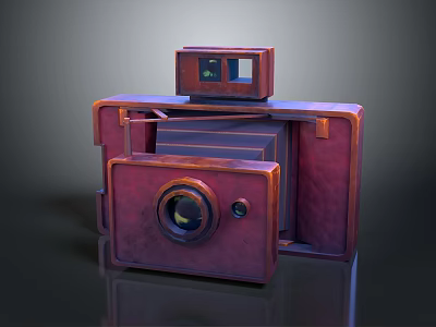 Vintage Electronic Camera With Leather Cover Classic Design And Functional Lens 3d model