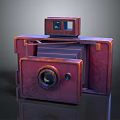 Vintage Electronic Camera With Leather Cover Classic Design And Functional Lens