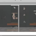 Modern Shoe Cabinet Entryway Design With Hanging Rod Bench And Storage Shelves