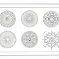 Gypsum lamp panel carved lamp panel chandelier base round lamp panel gypsum component 3d model