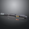 Futuristic Sci Fi Tech Device With Glowing Blade Dark Gray Body And Yellow Indicators