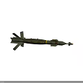 MK 82 Aerial Bomb Military Weapon With Green Body Yellow Ring Tail Fins And Warhead