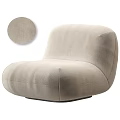 Modern Comfortable Fabric Accent Chair With Rounded Design And Plush Upholstery