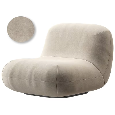 Modern Comfortable Fabric Accent Chair With Rounded Design And Plush Upholstery 3d model