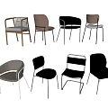 Modern Leisure Chairs With Various Designs Metal Frames And Upholstered Seats